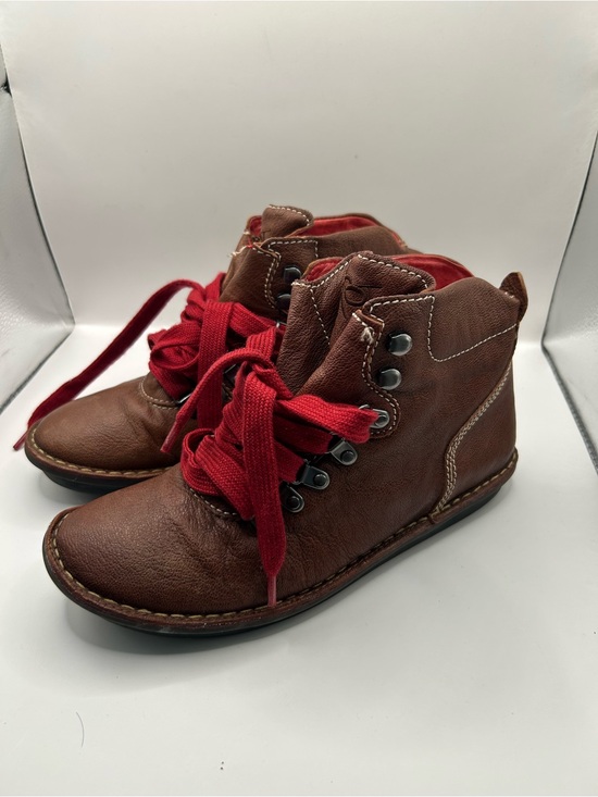 OTBT Shoes - OTBT Sausalito Women's Brown Leather Ankle Boots Sz 6.5M Red Laces Gorpcore Boho